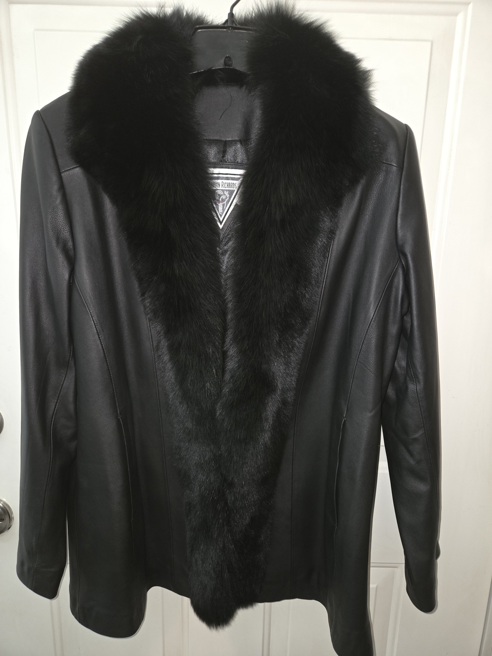 Marvin Richards Black Mink Trim Coat